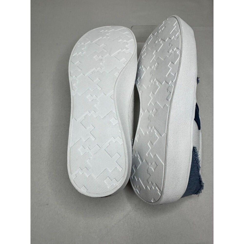 Dr. Scholl's Madison White Lace Fashion Sneaker Women's 9.5 Denim applique NWOT - Picture 7 of 10